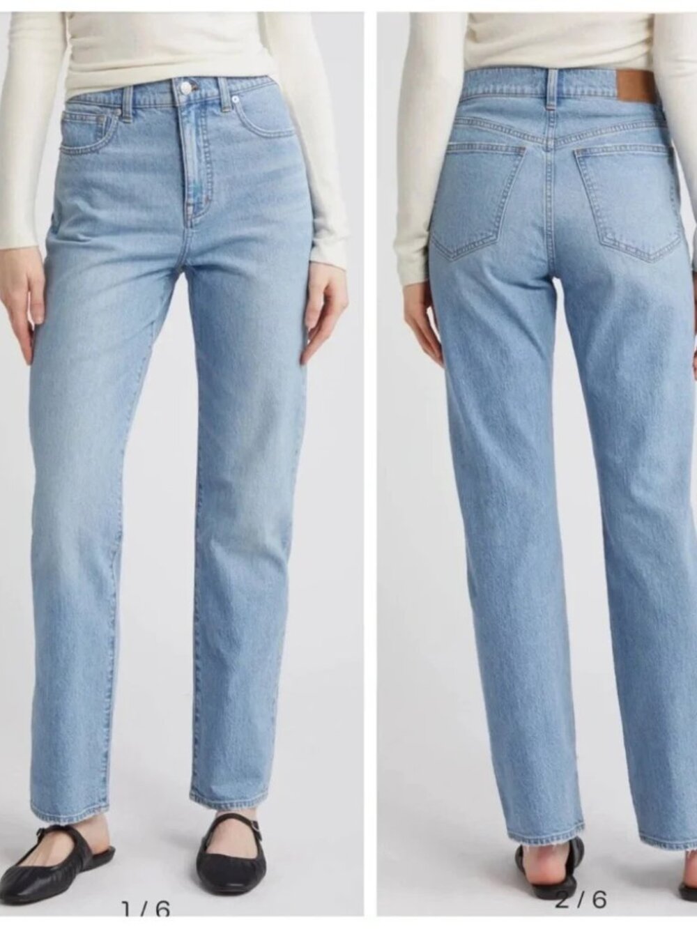 Madewell Light Wash 90s Straight High Rise Jeans